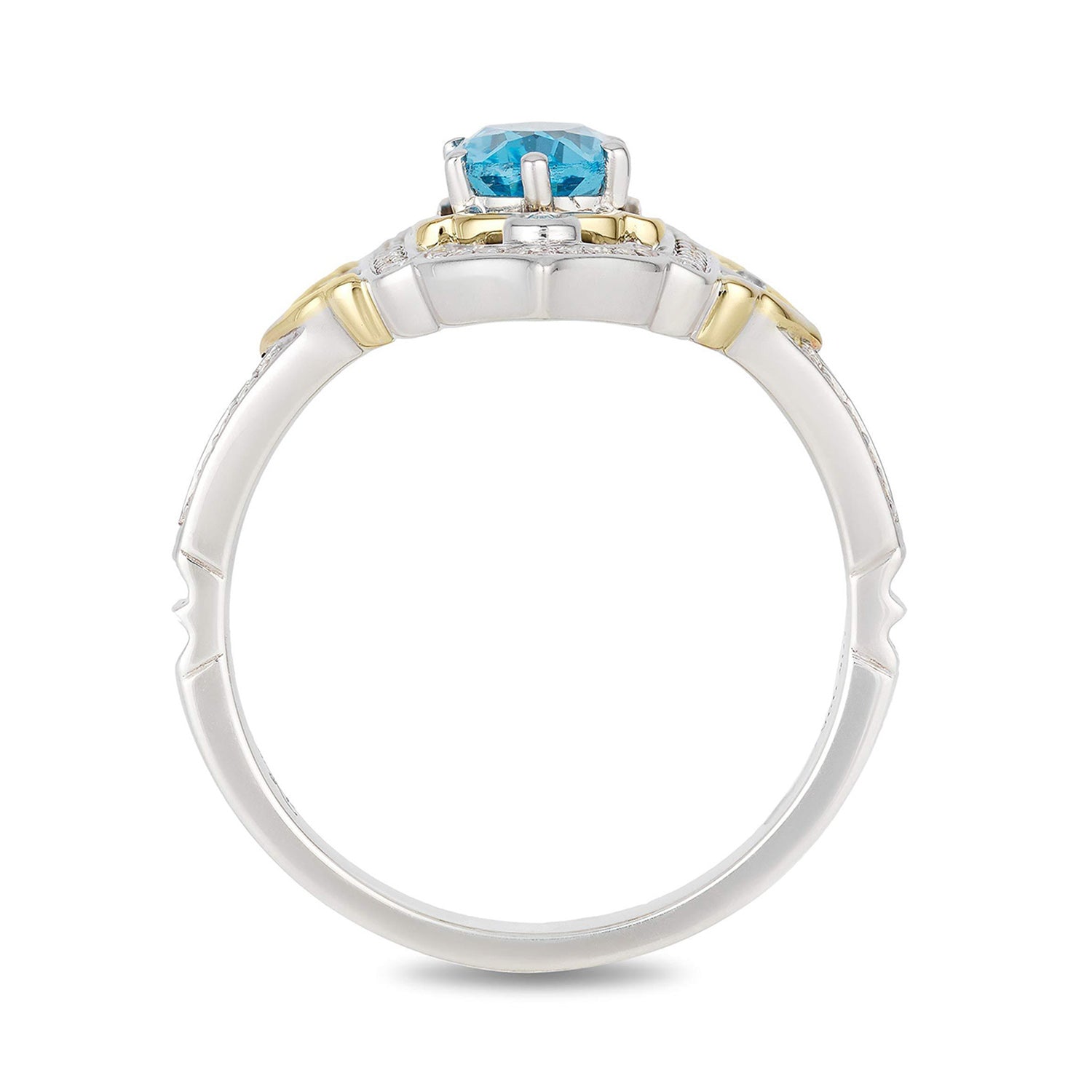 Disney Jasmine Inspired Diamond Ring with Swiss Blue Topaz