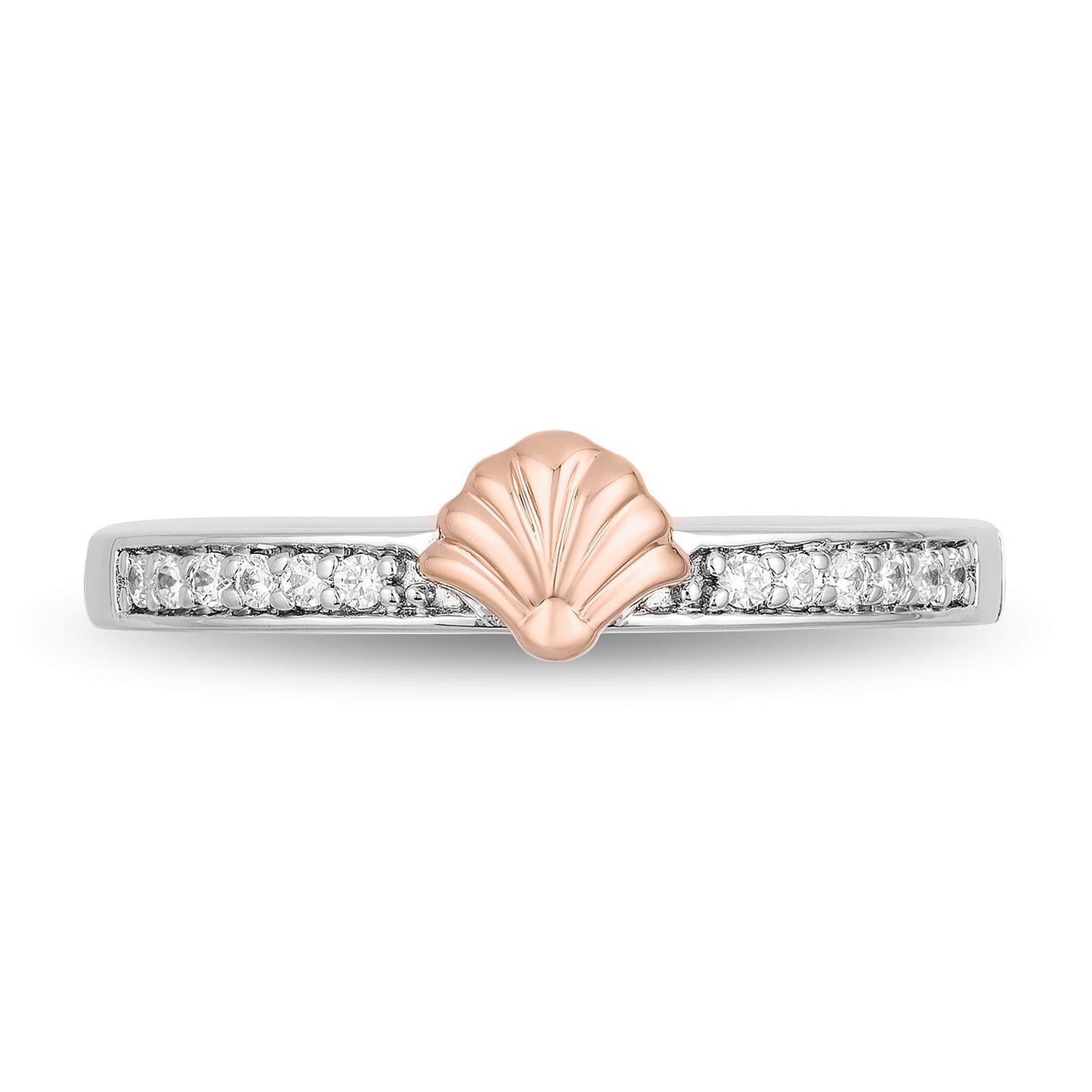 Disney Ariel Inspired Diamond Ring 10K Rose Gold 1/10 CTTW View 1