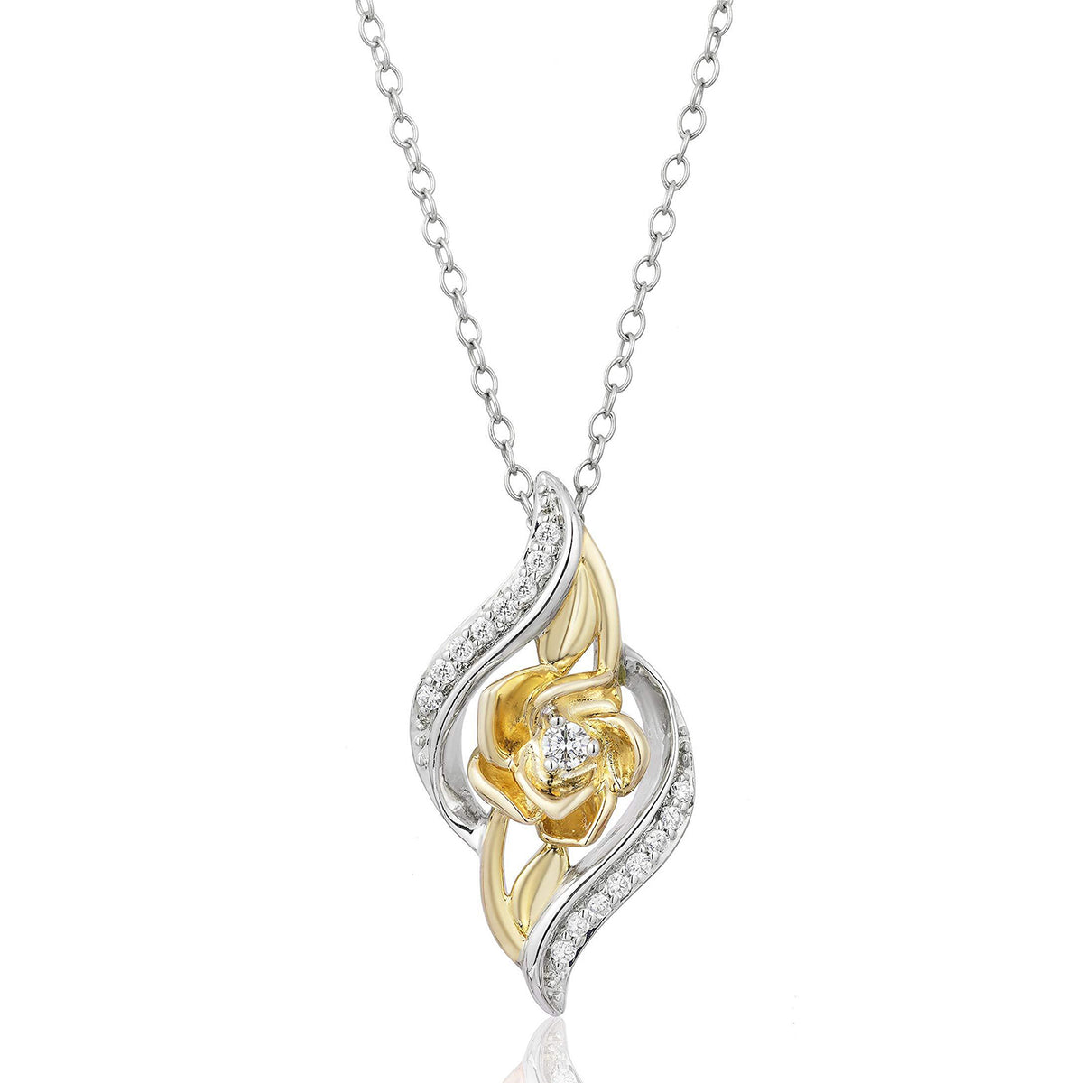 14K Yellow Gold Rose Pendant