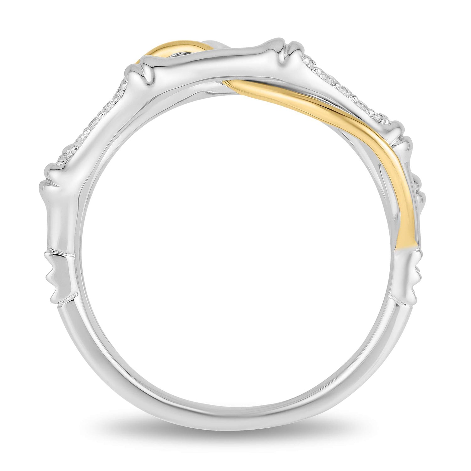 Disney Mulan Inspired Diamond Ring 10K White and Yellow Gold 1/10 CTTW View 1