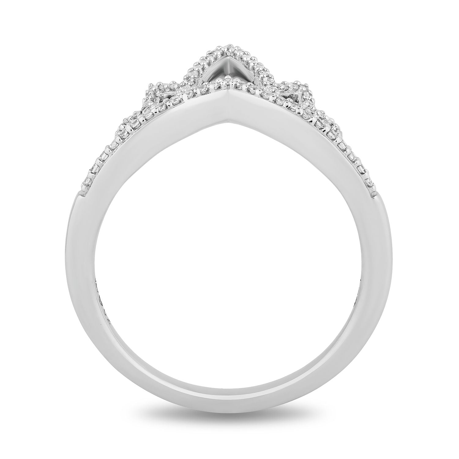 Disney Tiana Inspired Diamond Crown Ring in Sterling Silver 1/5 CTTW View 3