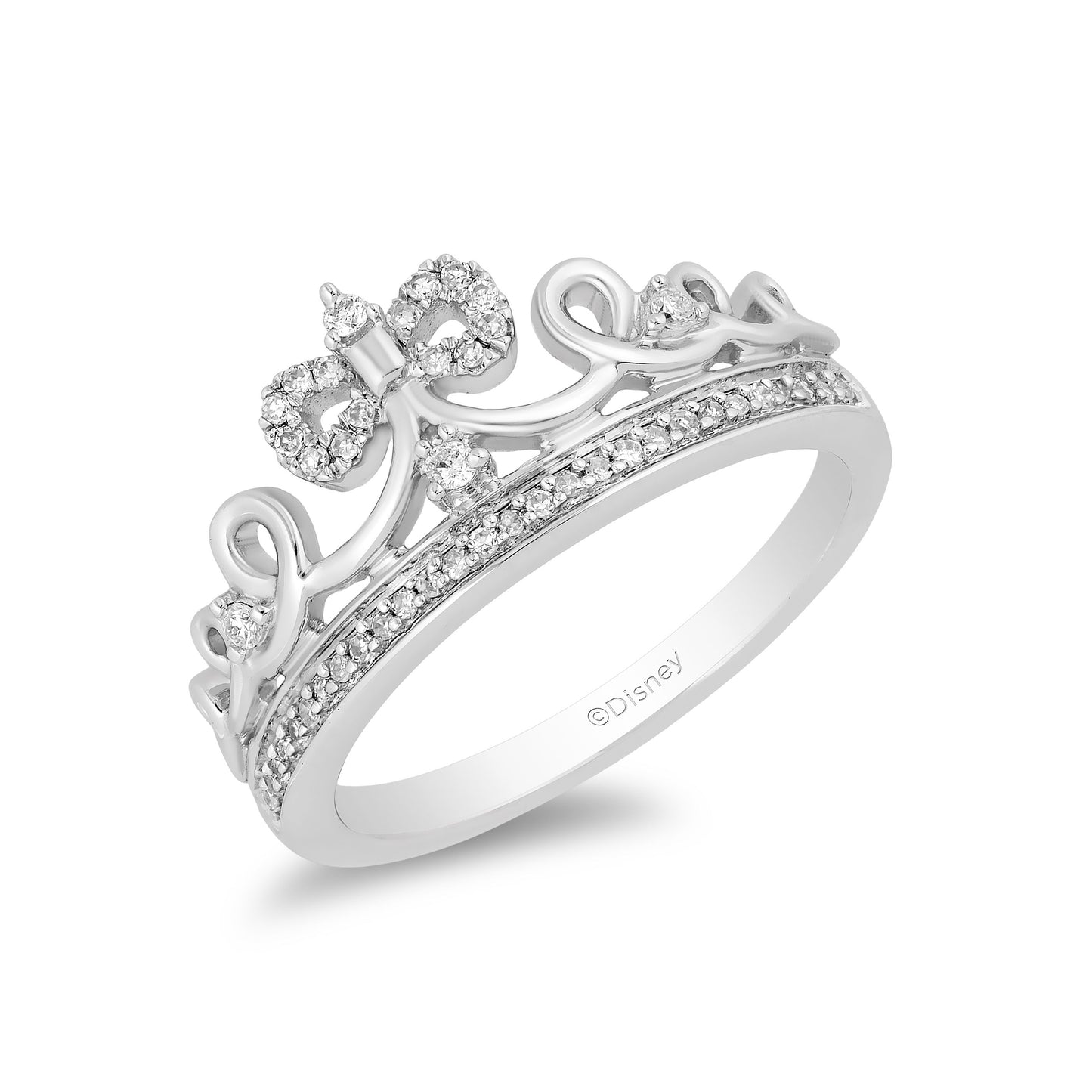Enchanted Disney Fine Jewelry Sterling Silver With 1/6 CTTW Diamond Snow White Ring
