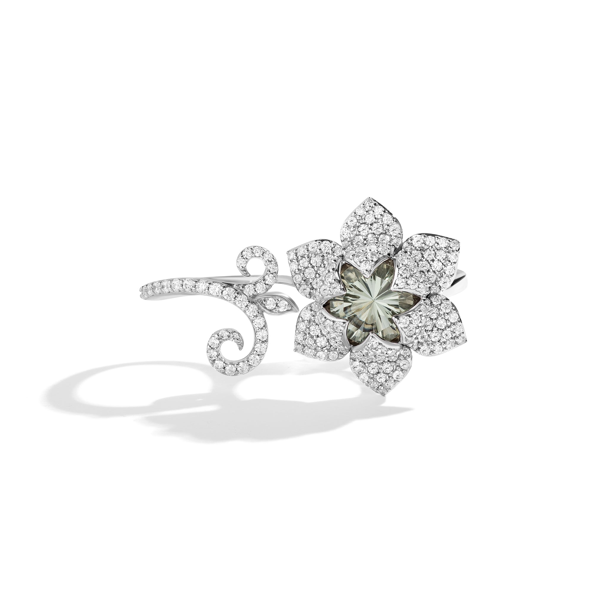 White Lily Diamond Ring - Naama Jewellery - High End jewellery Design