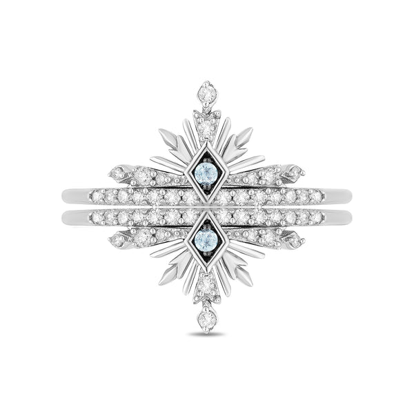 Disney Elsa Inspired Diamonds and Swiss Blue Topaz Frozen 2
