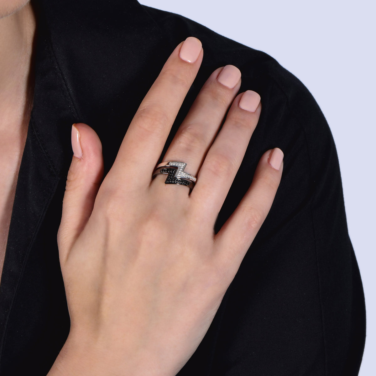 Disney Cruella Inspired Diamond Ring in Sterling Silver