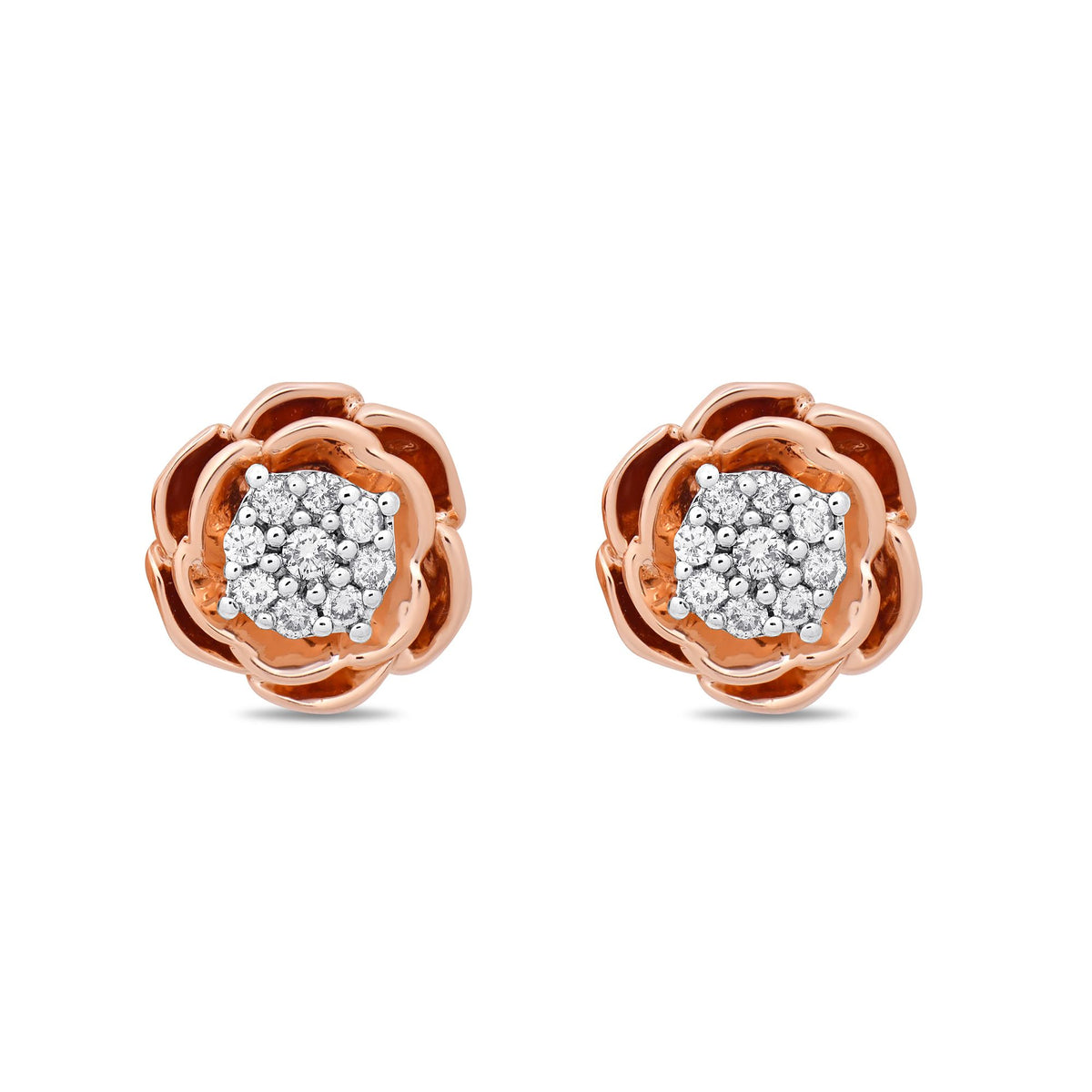 Avsar 14k (585) Rose Gold Stud Earrings for Women : Amazon.in: Fashion