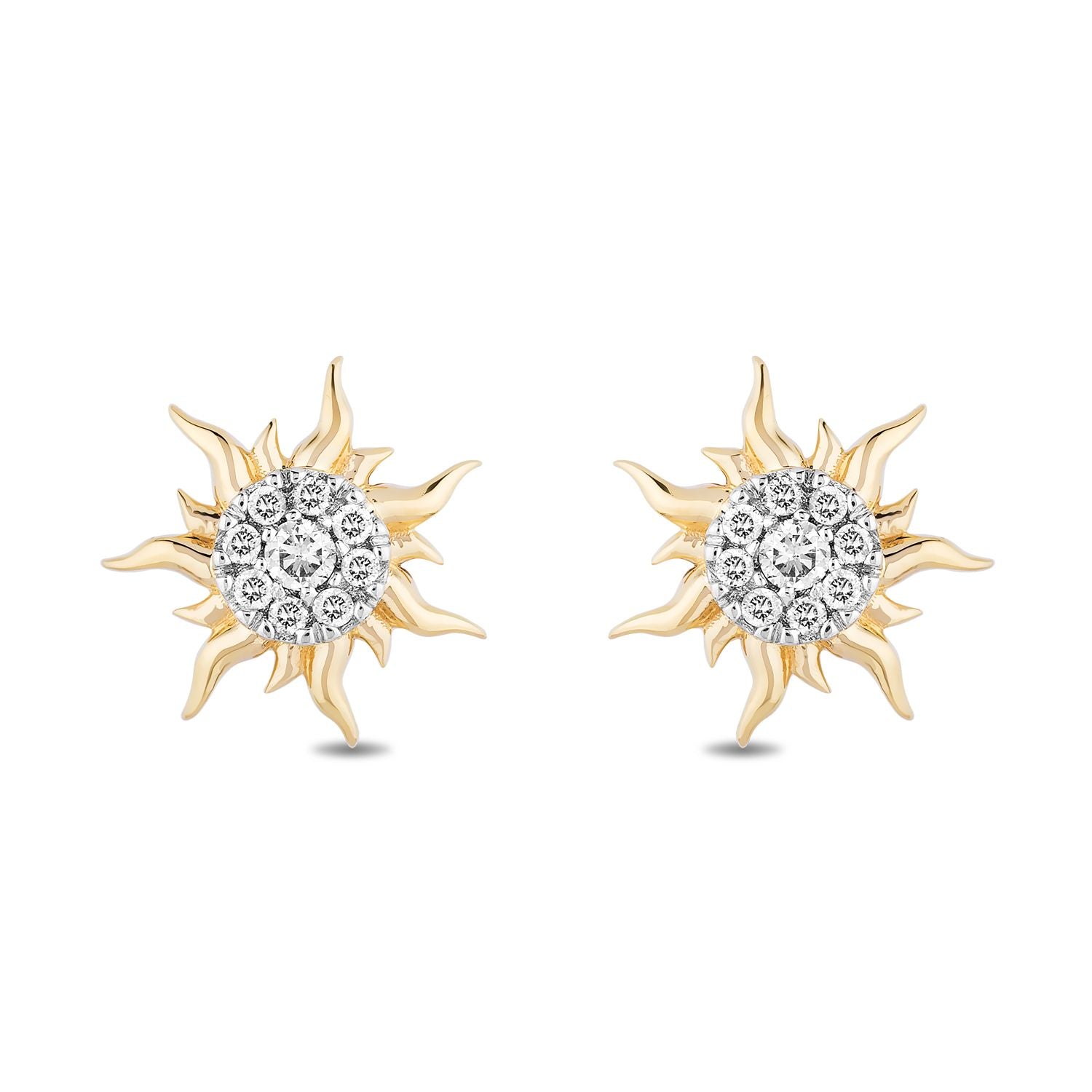 Disney Rapunzel Inspired Earrings 14K Yellow Gold 1/10 CTTW View 1