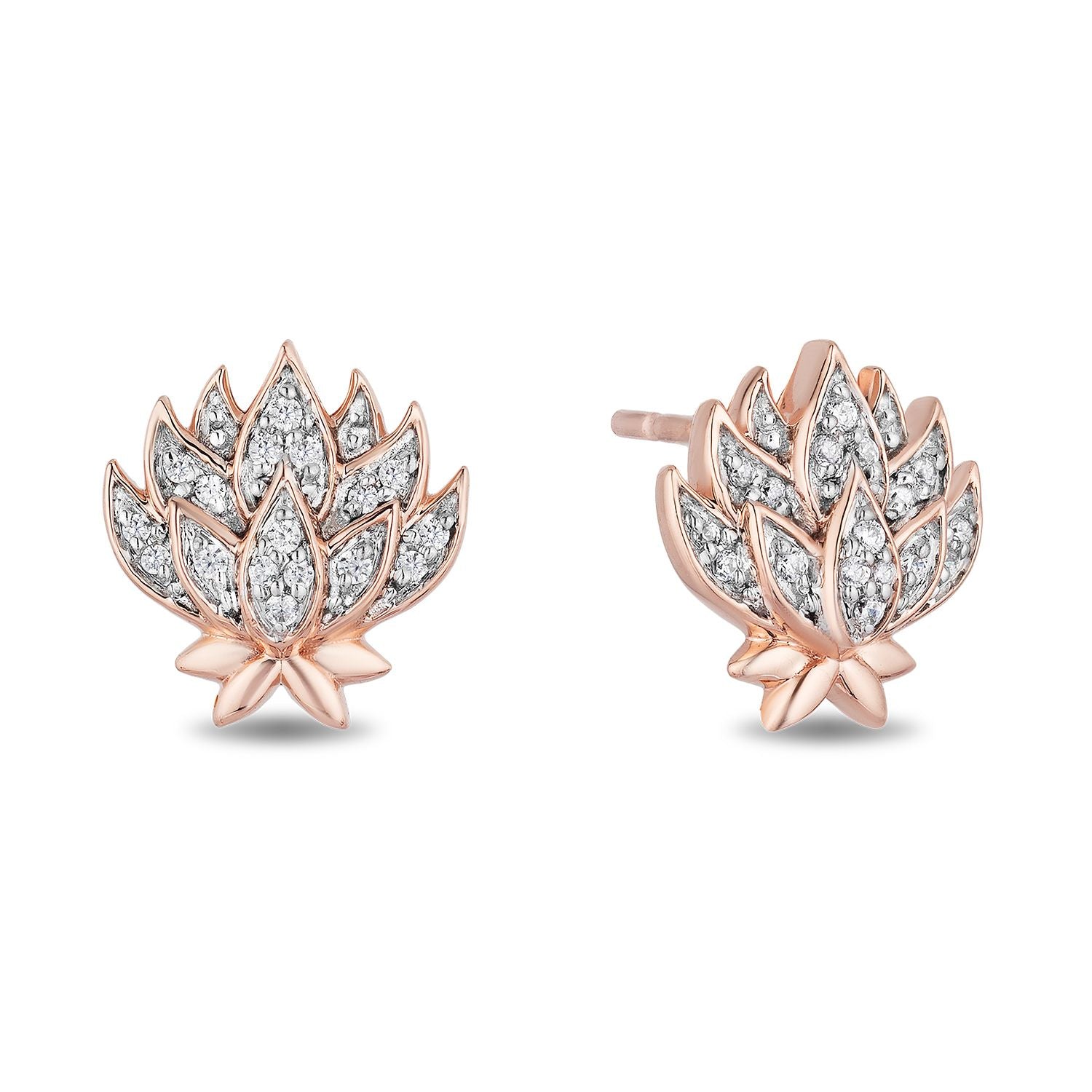 Disney Jasmine Inspired Diamond Earring 1/10 CTTW & 14K Rose Gold View 1