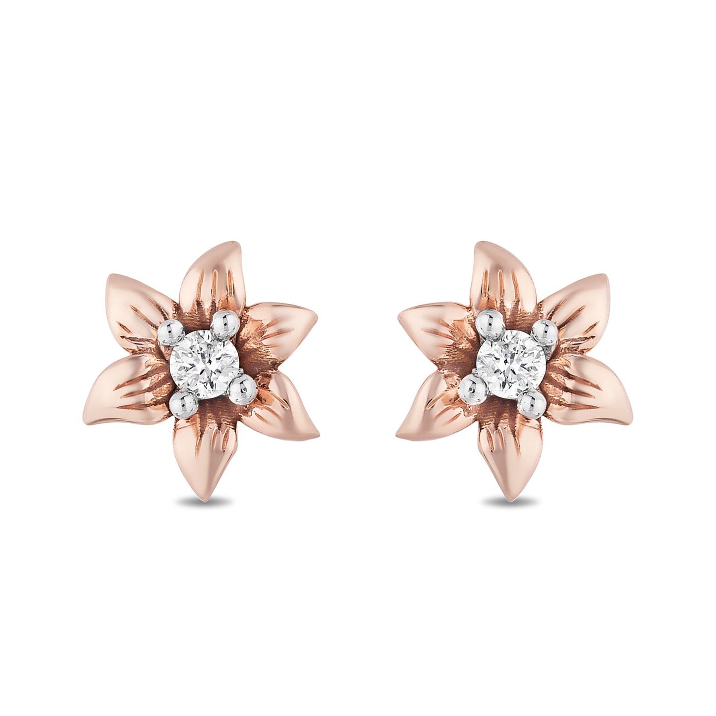 Enchanted Disney Fine Jewelry 10k Rose Gold with 1/20 CTTW Rapunzel Earrings