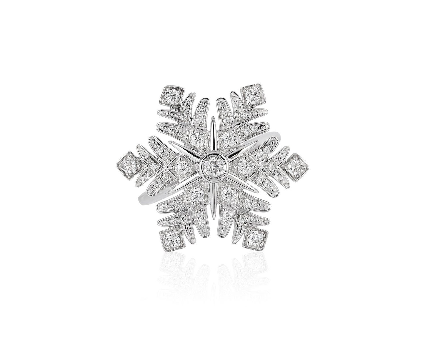 Enchanted Disney Fine Jewelry 14K White Gold with 1/2 CTTW Elsa Snowflake Ring