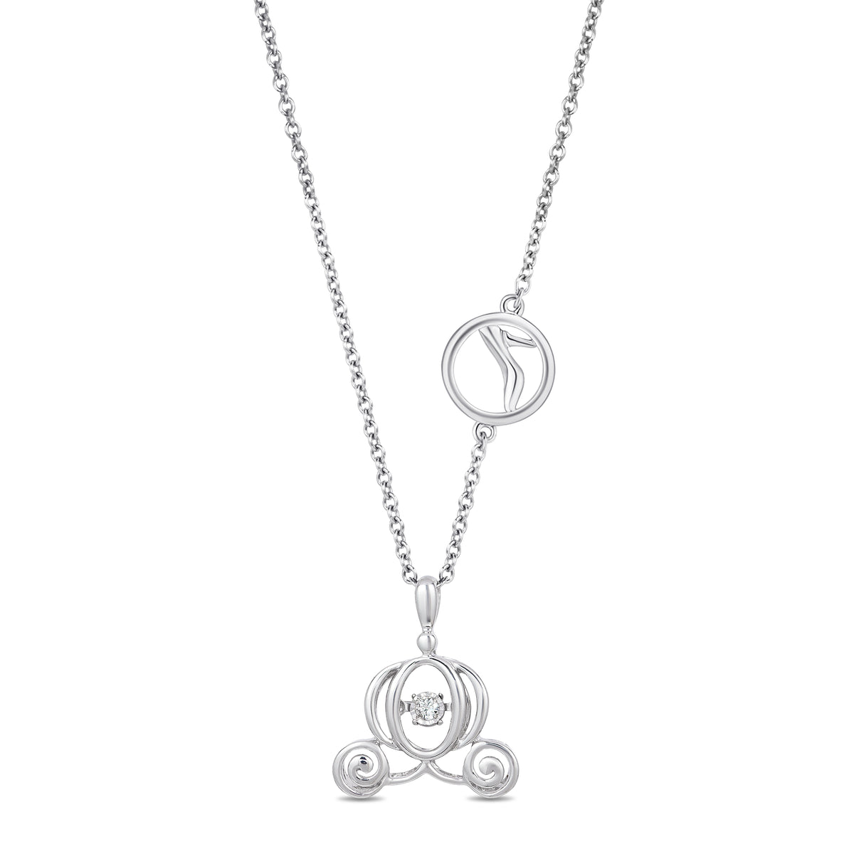 Disney Cinderella Inspired Diamond Accent Necklace in Sterling