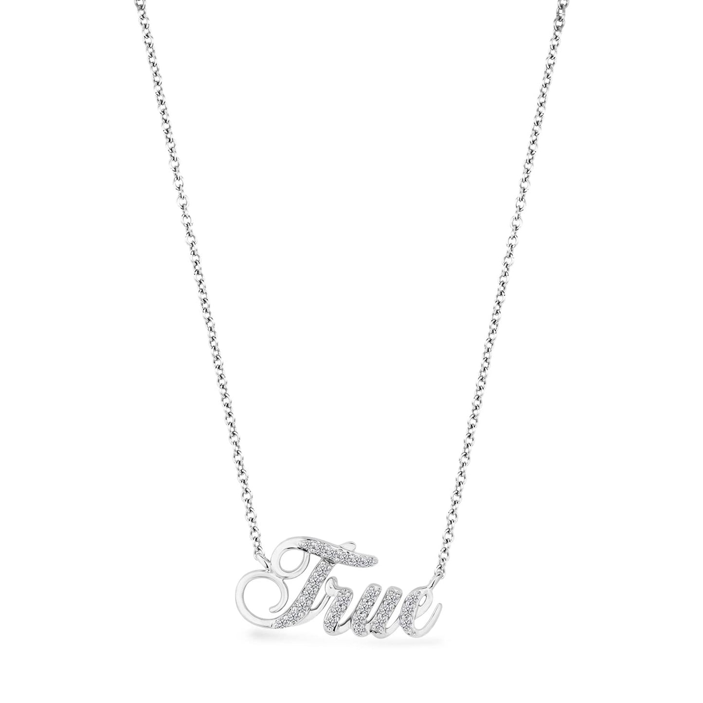Enchanted Disney Fine Jewelry Sterling Silver 1/6 CTTW Cinderella Editorial Necklace