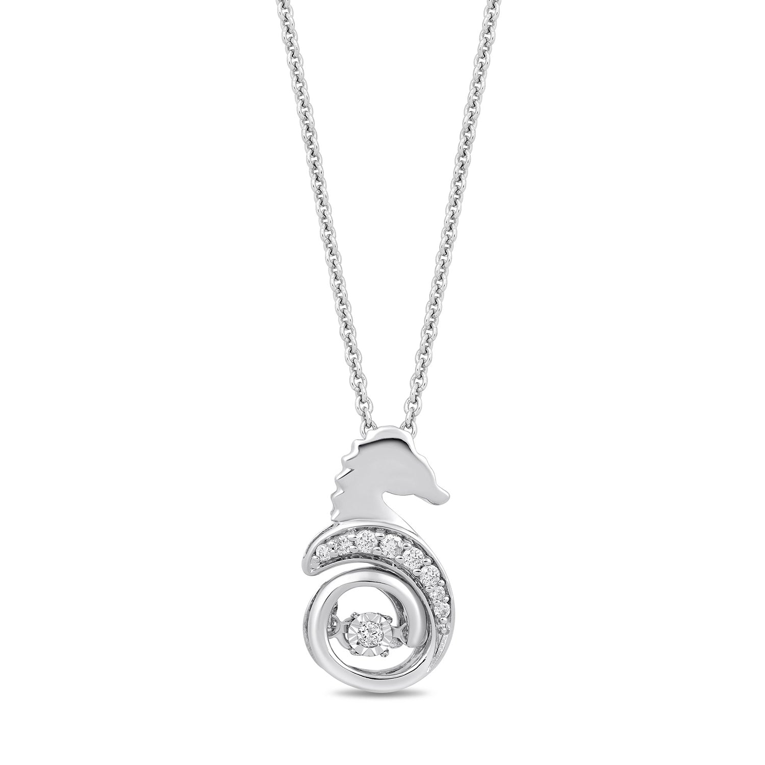 Disney Ariel Inspired Necklace Sterling Silver 1 20 Cttw Enchanted Disney Fine Jewelry