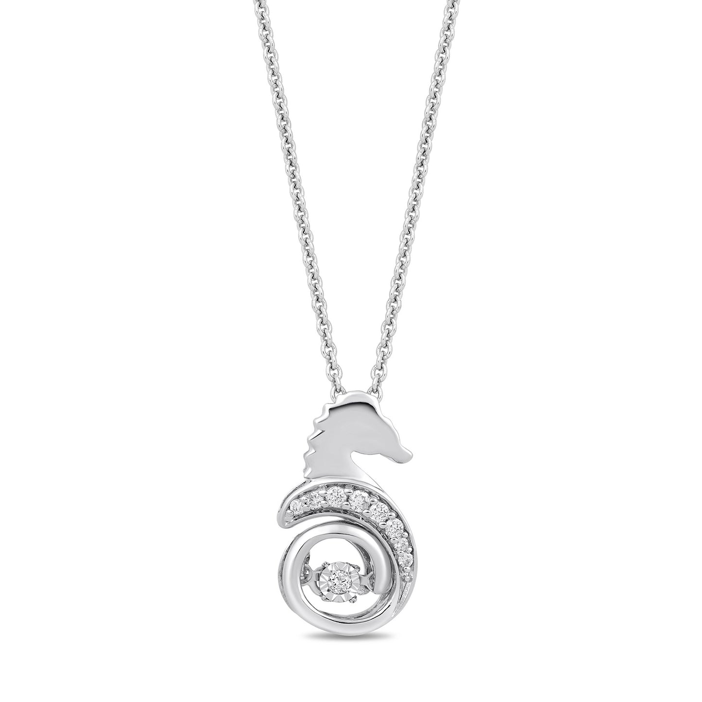 Enchanted Disney Fine Jewelry Sterling Silver 1/20 CTTW Ariel Pendant Necklace