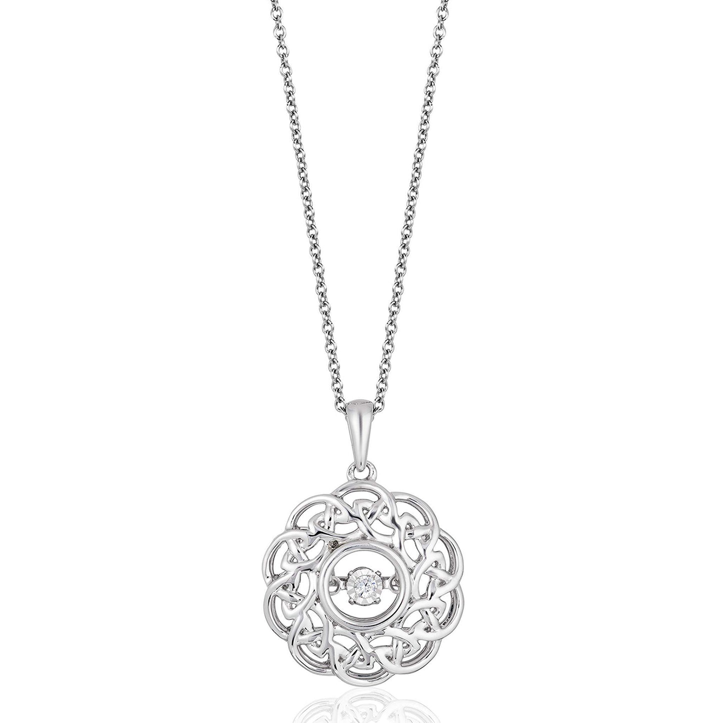 Enchanted Disney Fine Jewelry Sterling Silver Diamond Accent Merida Dancing Pendant Necklace
