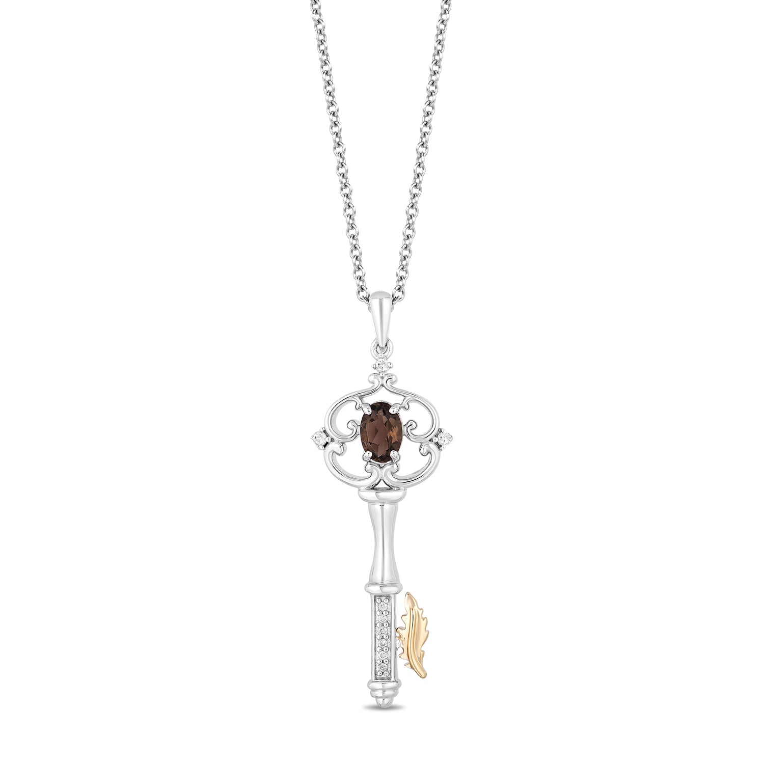 Enchanted Disney Fine Jewelry Diamond Cinderella's Key Pendant Necklace  1/10ctw | REEDS Jewelers