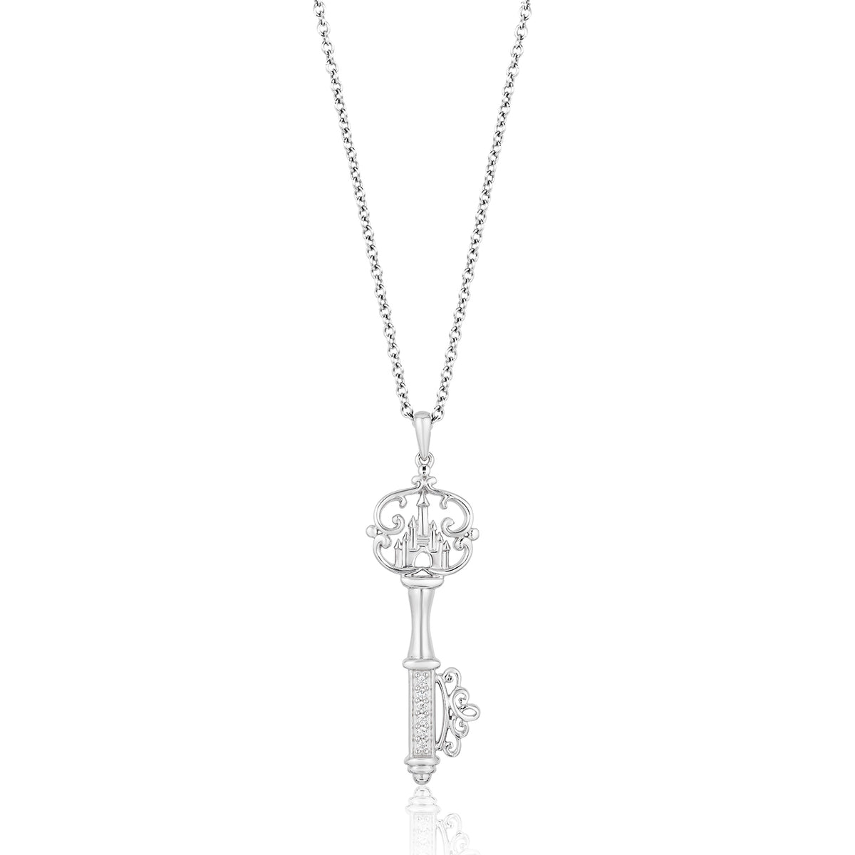 Disney Belle Inspired Key Diamond Pendant | Enchanted Disney Fine Jewelry