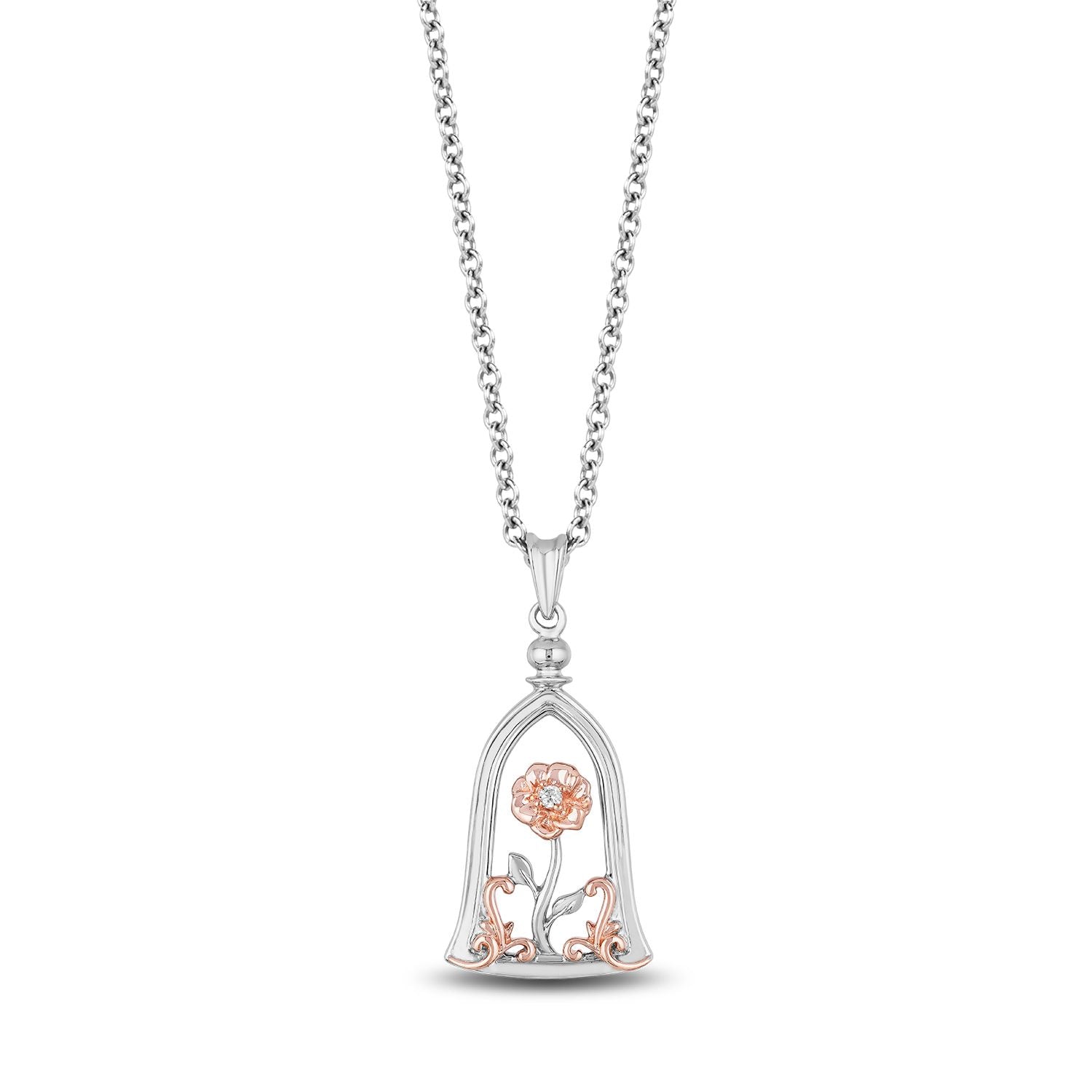 Disney Belle Inspired Key Diamond Pendant | Enchanted Disney Fine Jewelry