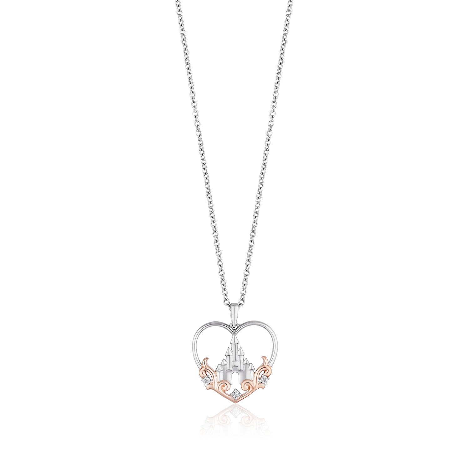 Disney Majestic Princess Inspired Diamond Necklace in 14K Rose