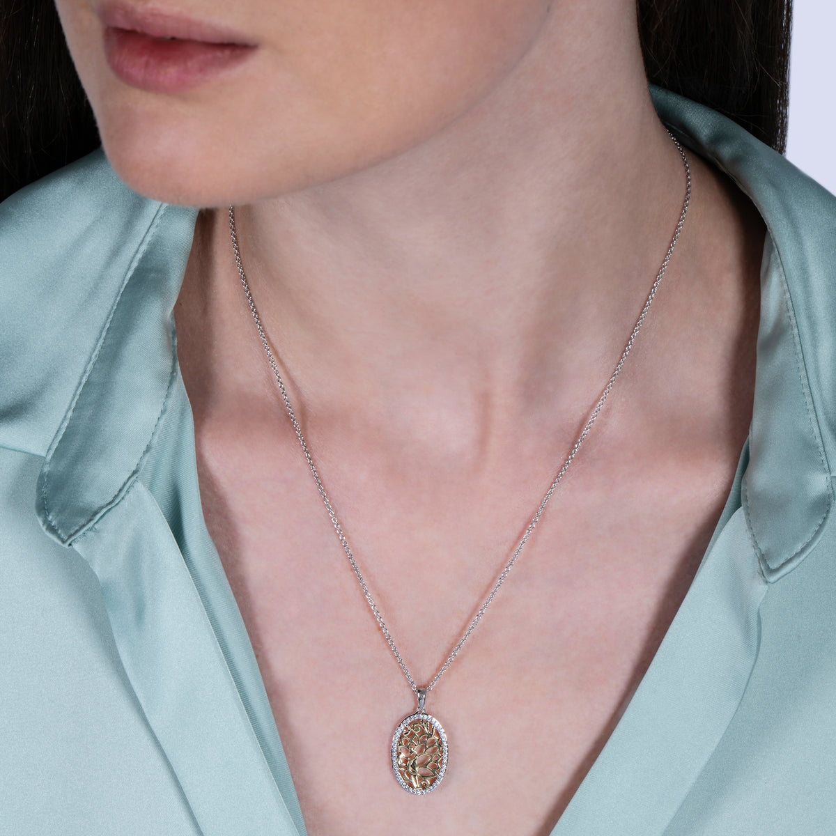 Disney Aladdin Inspired Diamond Pendant Necklace Yellow Gold over