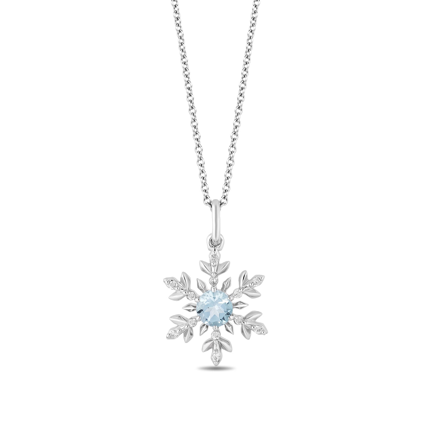 Disney Elsa Inspired Diamond Snowflake Pendant Necklace in Sterling ...