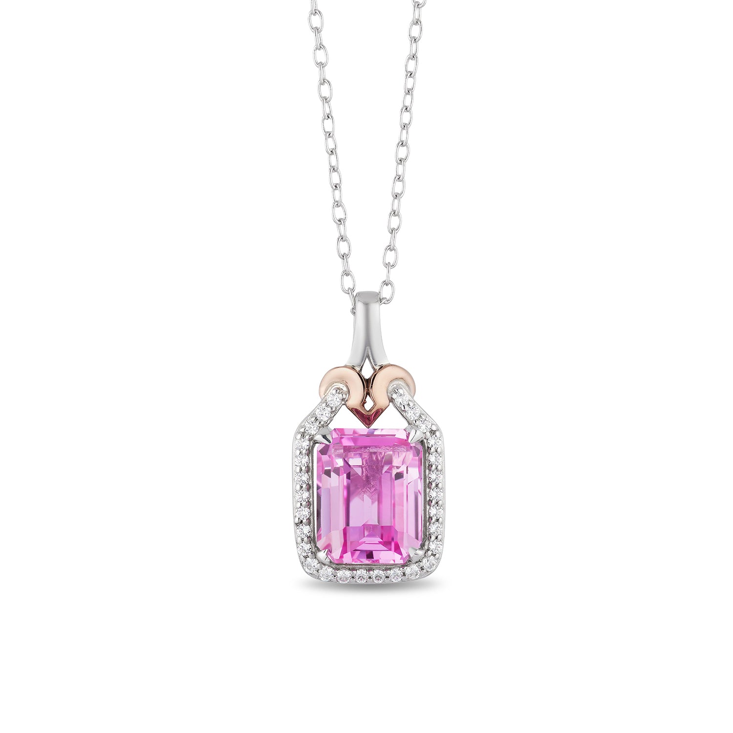 Disney Aurora Inspired Diamond Pendant 10K Rose Gold 1/6 CTTW View 1