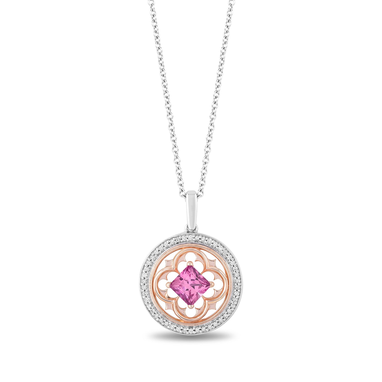 rose gold pink diamond necklace