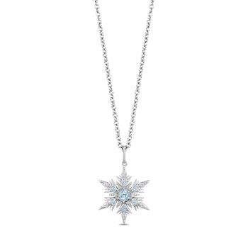 Diamond Accent Snowflake Necklace, 18 Inches | SuperJeweler