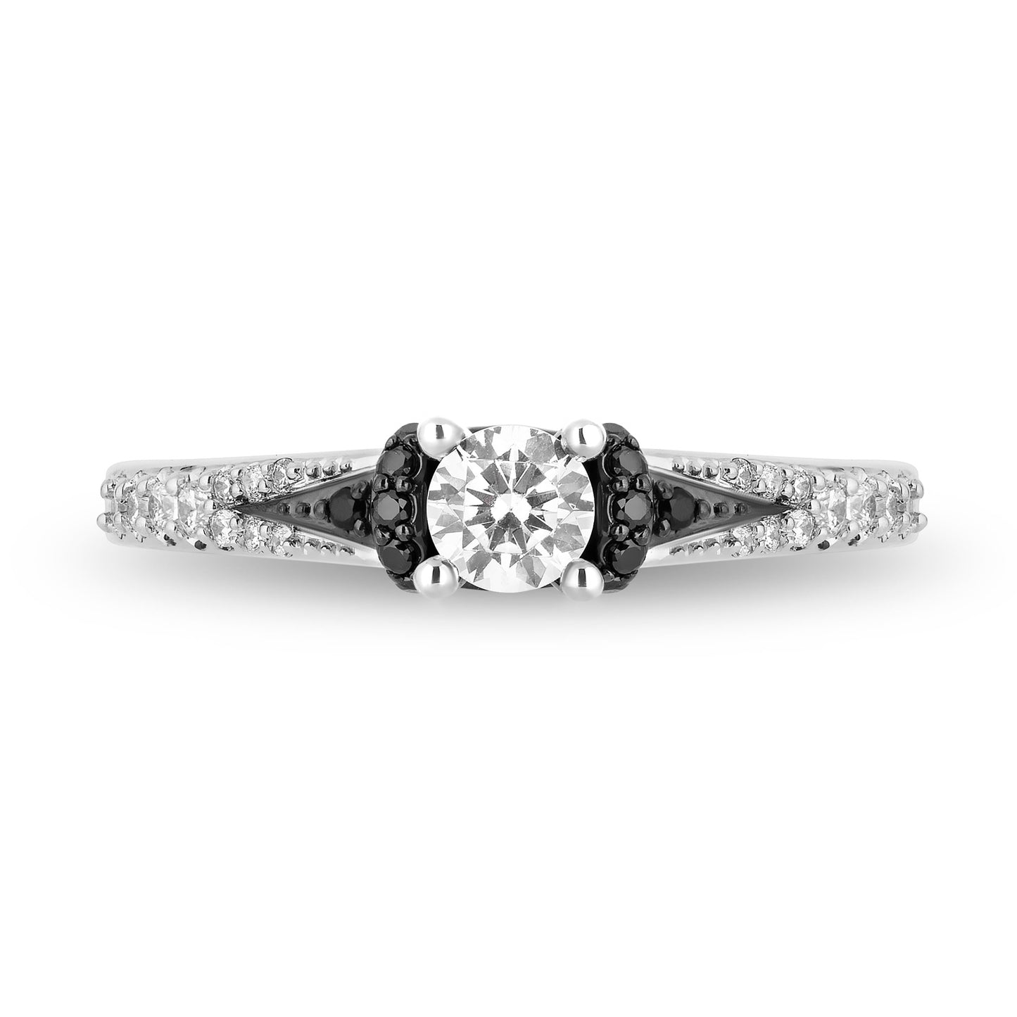 Disney Villain Maleficent Inspired Diamond Engagement Ring in 14K White Gold with Black Rhodium 1/2 CTTW Diamond Center Stone and 3/4 CTTW View 2