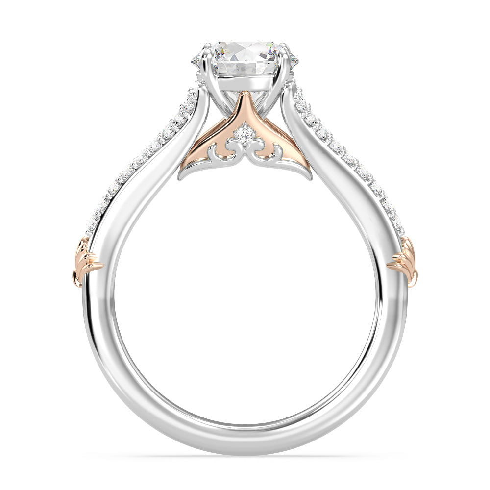 Enchanted Star Lab Grown Diamond 14K Gold Ariel Mermaid Fin Engagement Ring