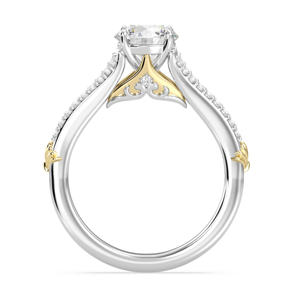 Enchanted Star Lab Grown Diamond 14K Gold Ariel Mermaid Fin Engagement Ring