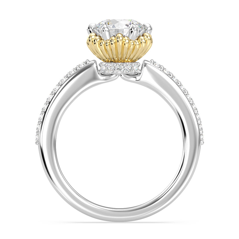 Enchanted Star Lab Grown Diamond 14K Gold Ariel Seashell Basket Engagement Ring