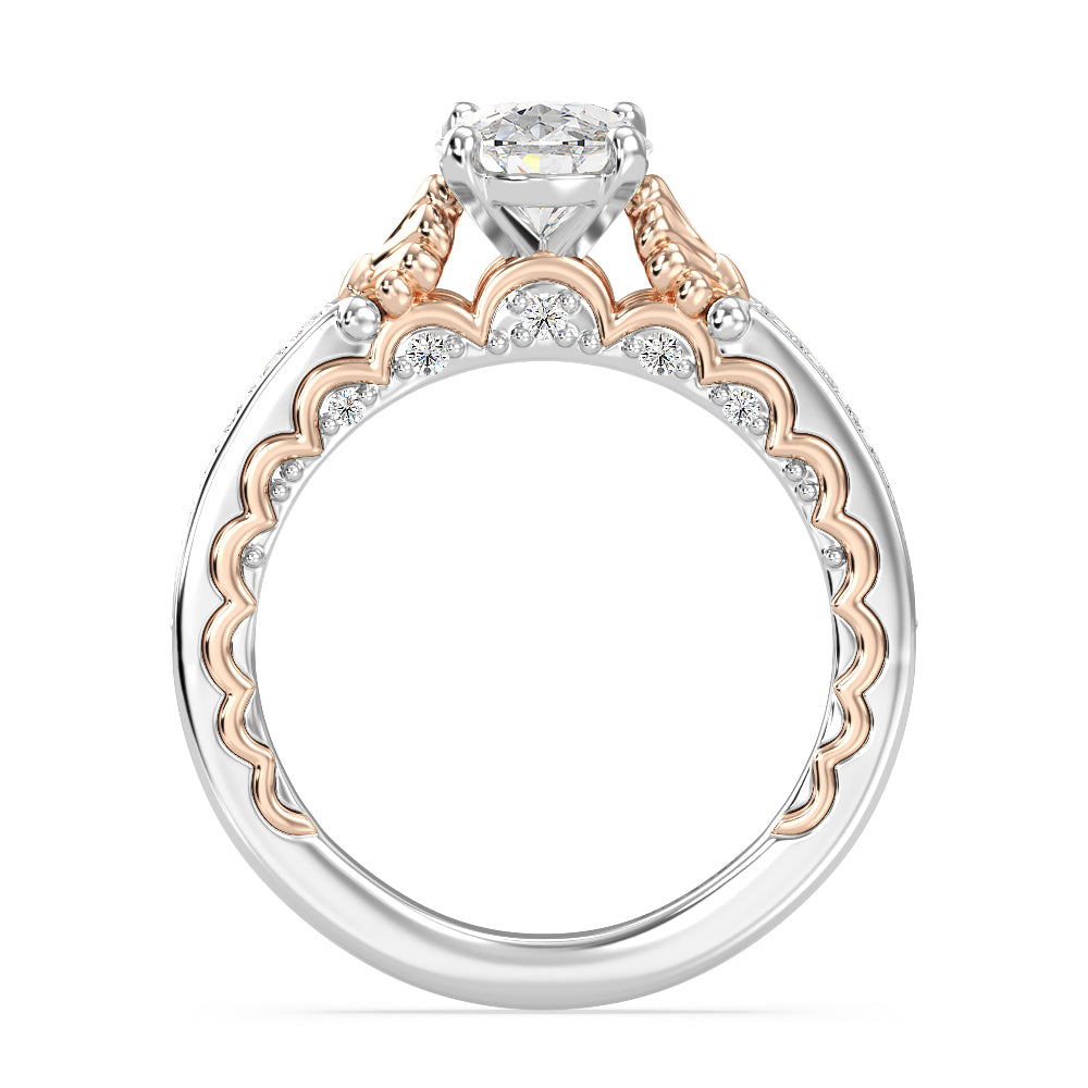 Enchanted Star Lab Grown Diamond 14K Gold Ariel Two-Tone In-Lay Engagement Ring