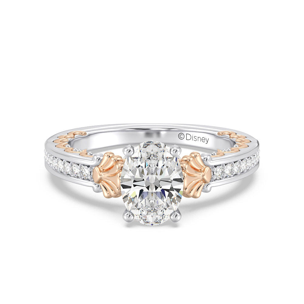 Enchanted Star Lab Grown Diamond 14K Gold Ariel Two-Tone In-Lay Engagement Ring