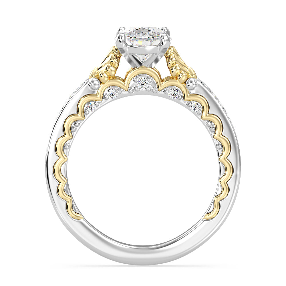 Enchanted Star Lab Grown Diamond 14K Gold Ariel Two-Tone In-Lay Engagement Ring