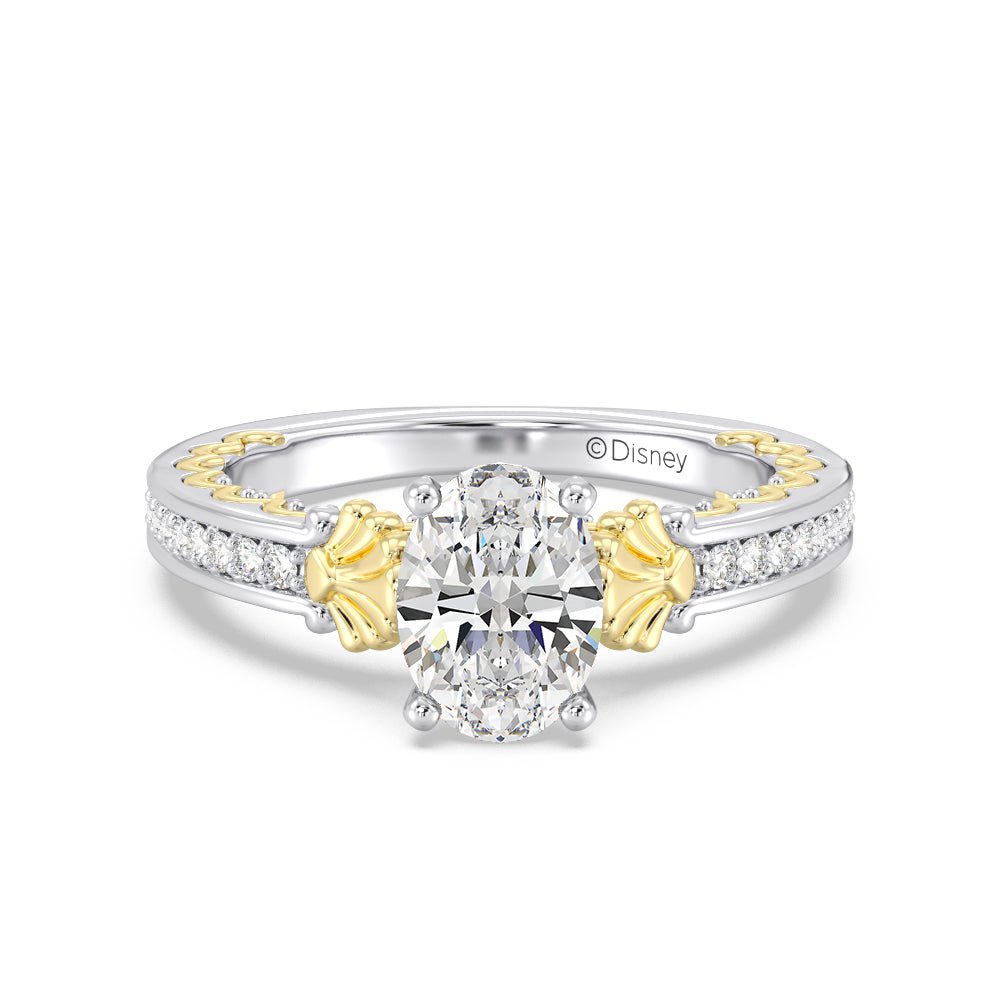 Enchanted Star Lab Grown Diamond 14K Gold Ariel Two-Tone In-Lay Engagement Ring
