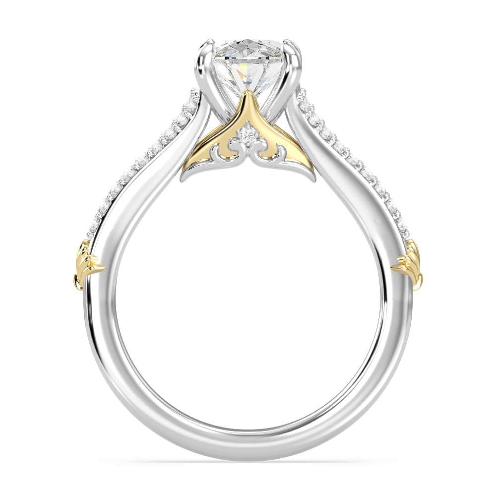 Enchanted Star Lab Grown Diamond 14K Gold Ariel Mermaid Fin Engagement Ring