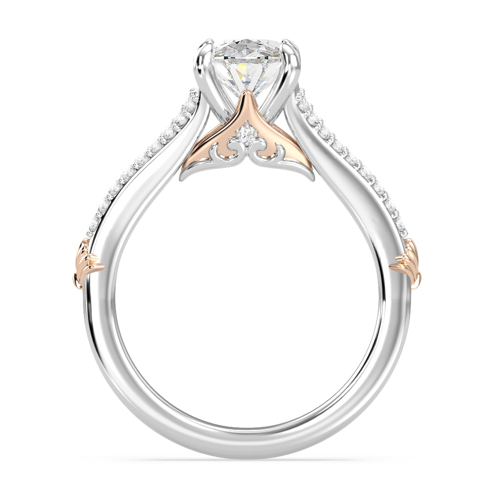 Enchanted Star Lab Grown Diamond 14K Gold Ariel Mermaid Fin Engagement Ring