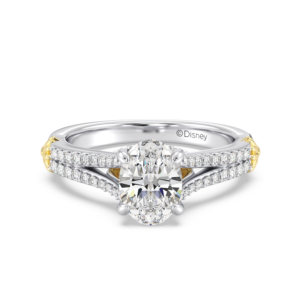 Enchanted Star Lab Grown Diamond 14K Gold Ariel Mermaid Fin Engagement Ring