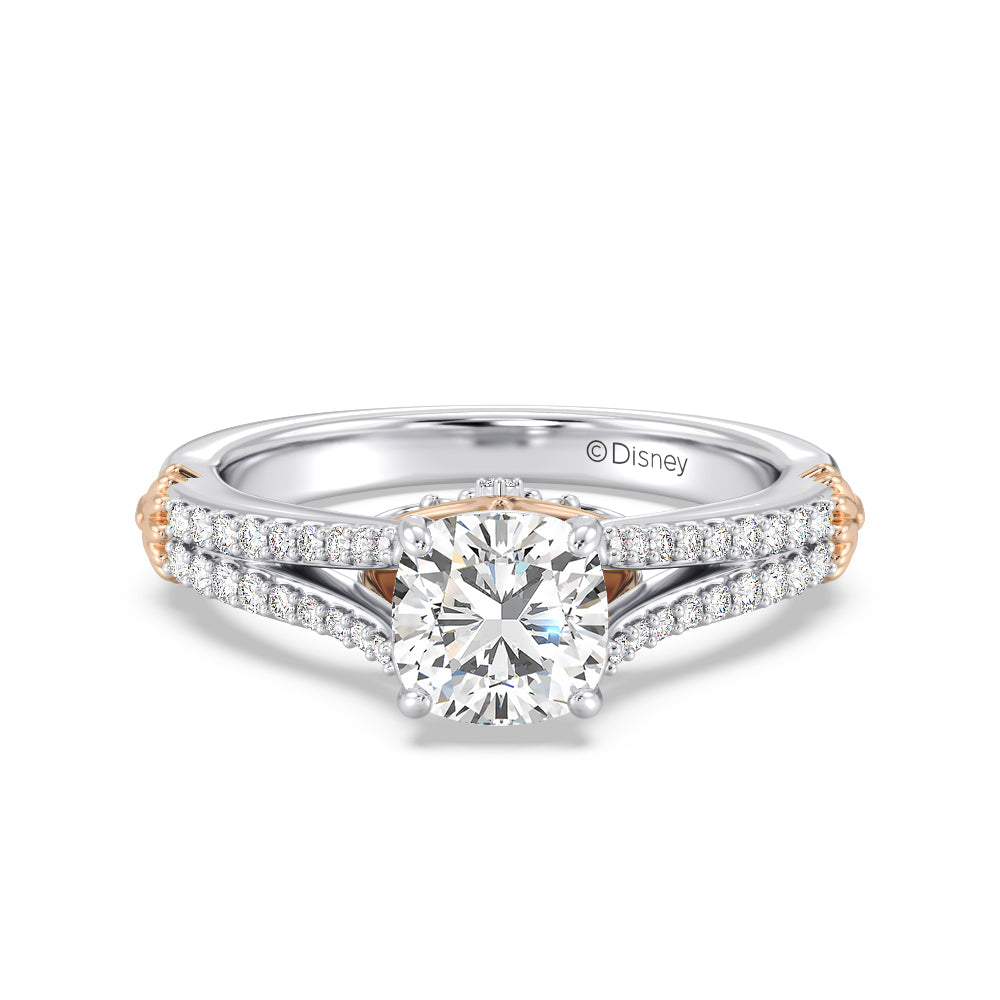 Enchanted Star Lab Grown Diamond 14K Gold Ariel Mermaid Fin Engagement Ring