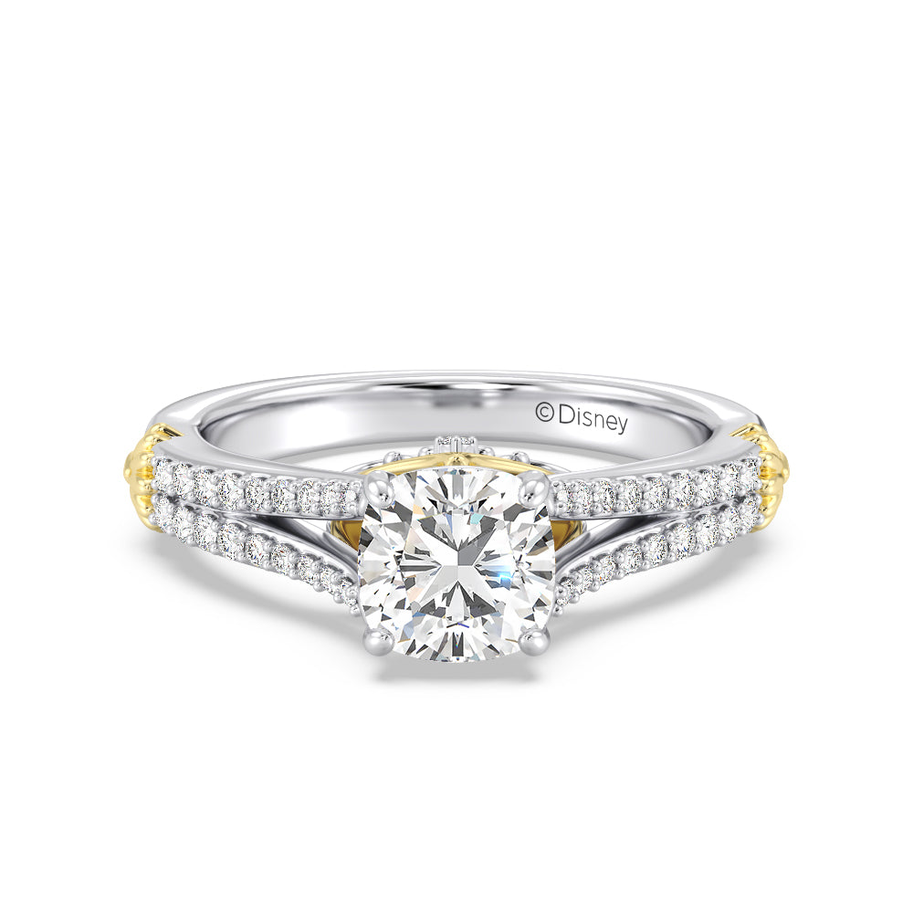 Enchanted Star Lab Grown Diamond 14K Gold Ariel Mermaid Fin Engagement Ring