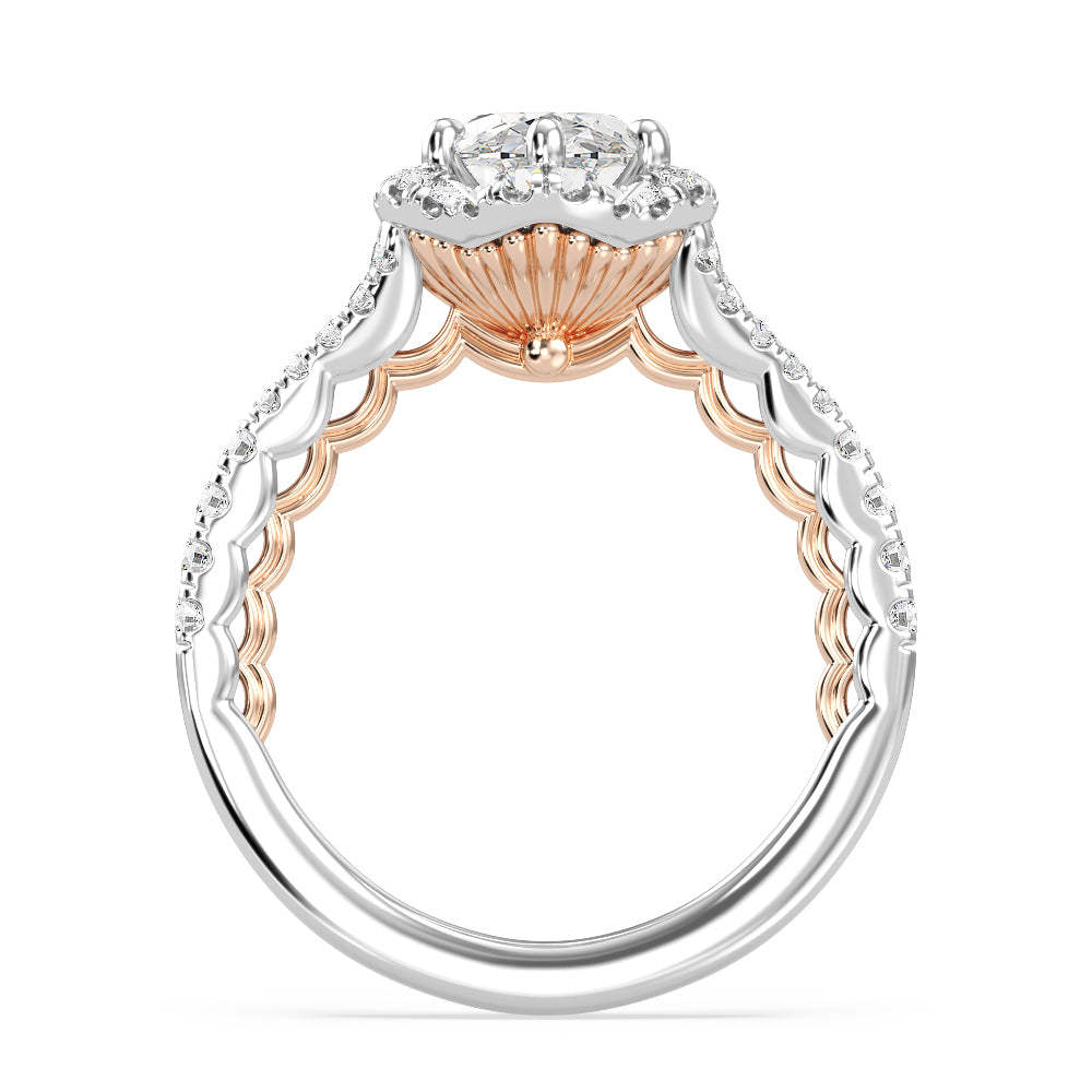 Enchanted Star Lab Grown Diamond 14K Gold Ariel Halo Engagement Ring