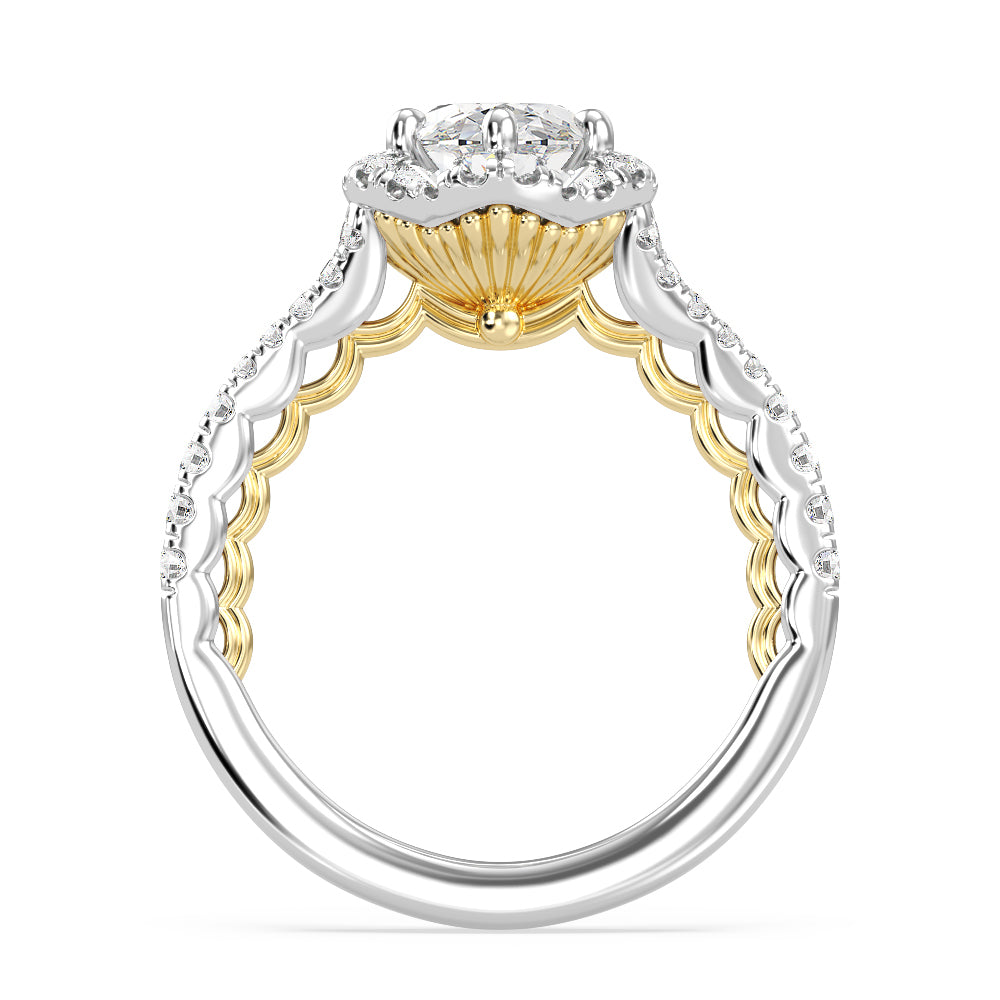 Enchanted Star Lab Grown Diamond 14K Gold Ariel Halo Engagement Ring