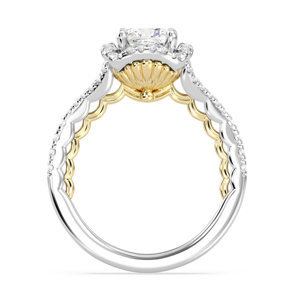 Enchanted Star Lab Grown Diamond 14K Gold Ariel Halo Engagement Ring
