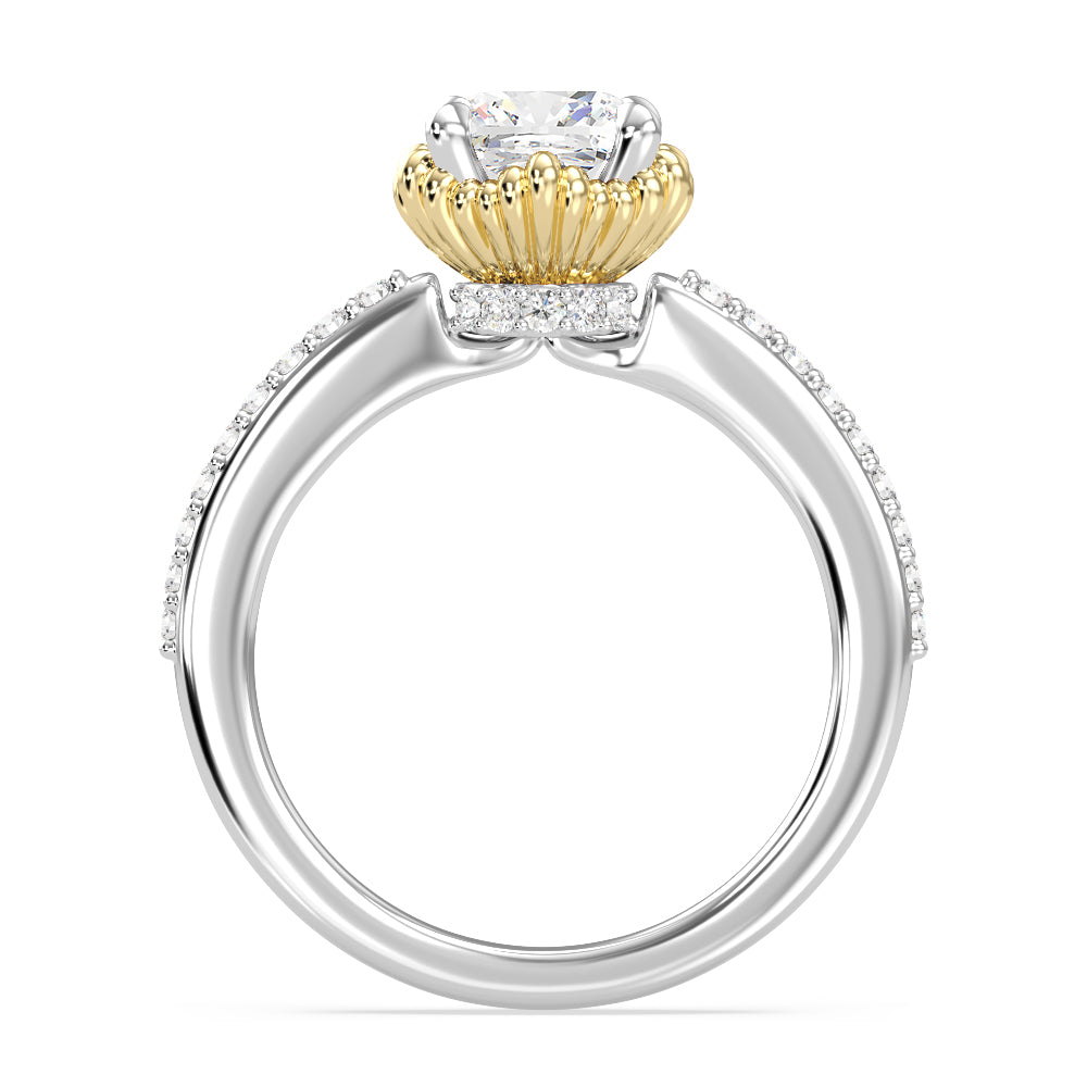 Enchanted Star Lab Grown Diamond 14K Gold Ariel Seashell Basket Engagement Ring