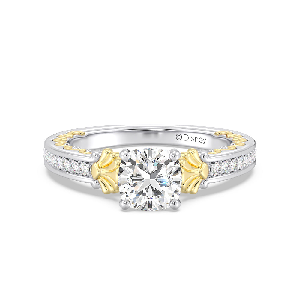 Enchanted Star Lab Grown Diamond 14K Gold Ariel Two-Tone In-Lay Engagement Ring