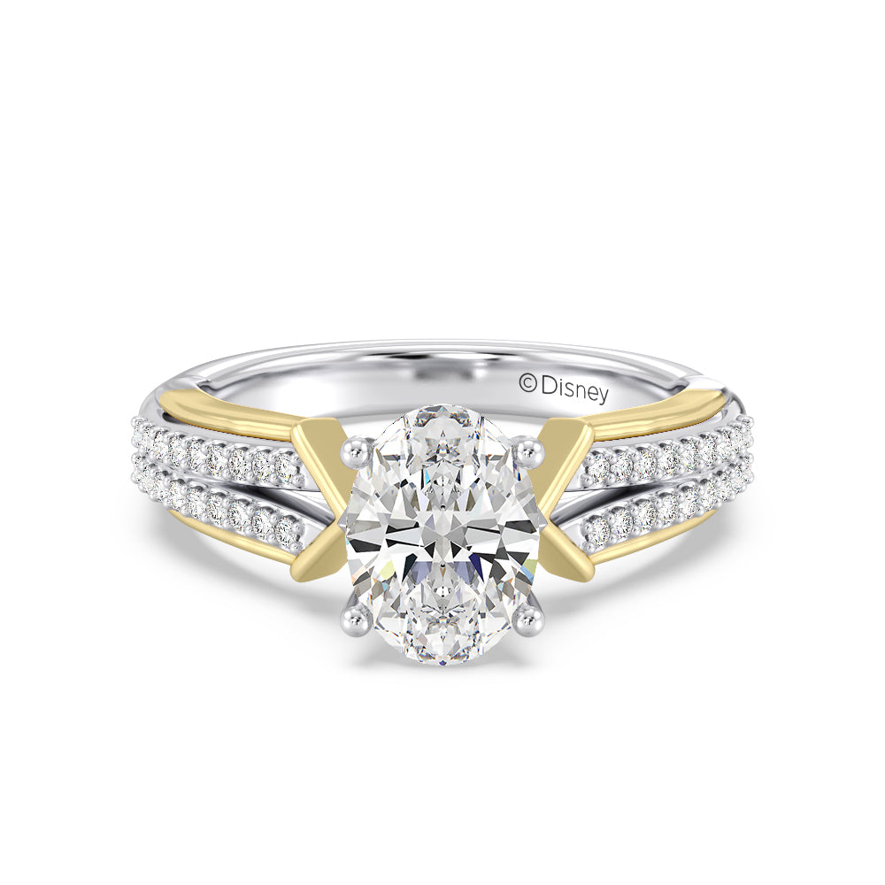 Enchanted Star Lab Grown Diamond 14K Gold Aurora Split Shank Engagement Ring