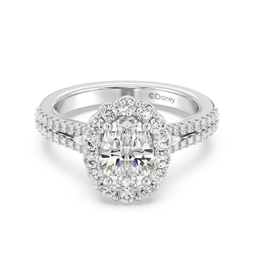 Enchanted Star Lab Grown Diamond 14K Gold Cinderella Split Shank Halo Engagement Ring