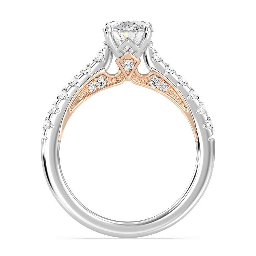 Enchanted Star Lab Grown Diamond 14K Gold Aurora Single Row Pave Engagement Ring
