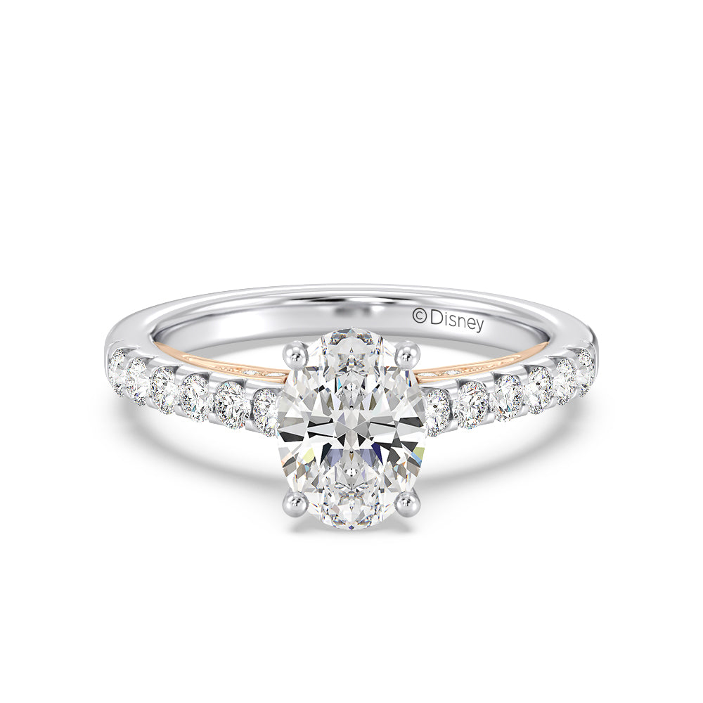Enchanted Star Lab Grown Diamond 14K Gold Aurora Single Row Pave Engagement Ring